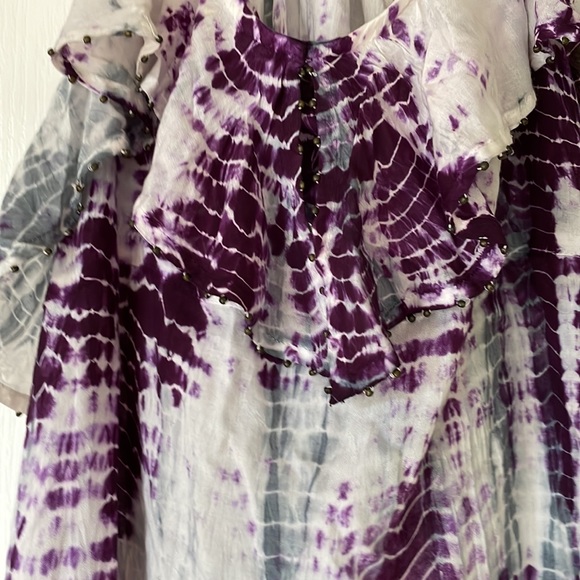 Free People Purple Tie Dye T Strap Back - Picture 2 of 7